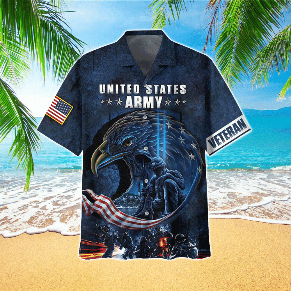 U.S. Army Veteran Eagle Soldier Military US Hawaiian Shirt