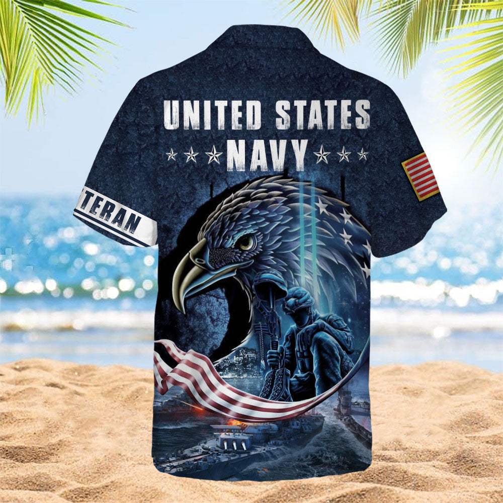 U.S. Navy Veteran Eagle Soldier Military US Hawaiian Shirt