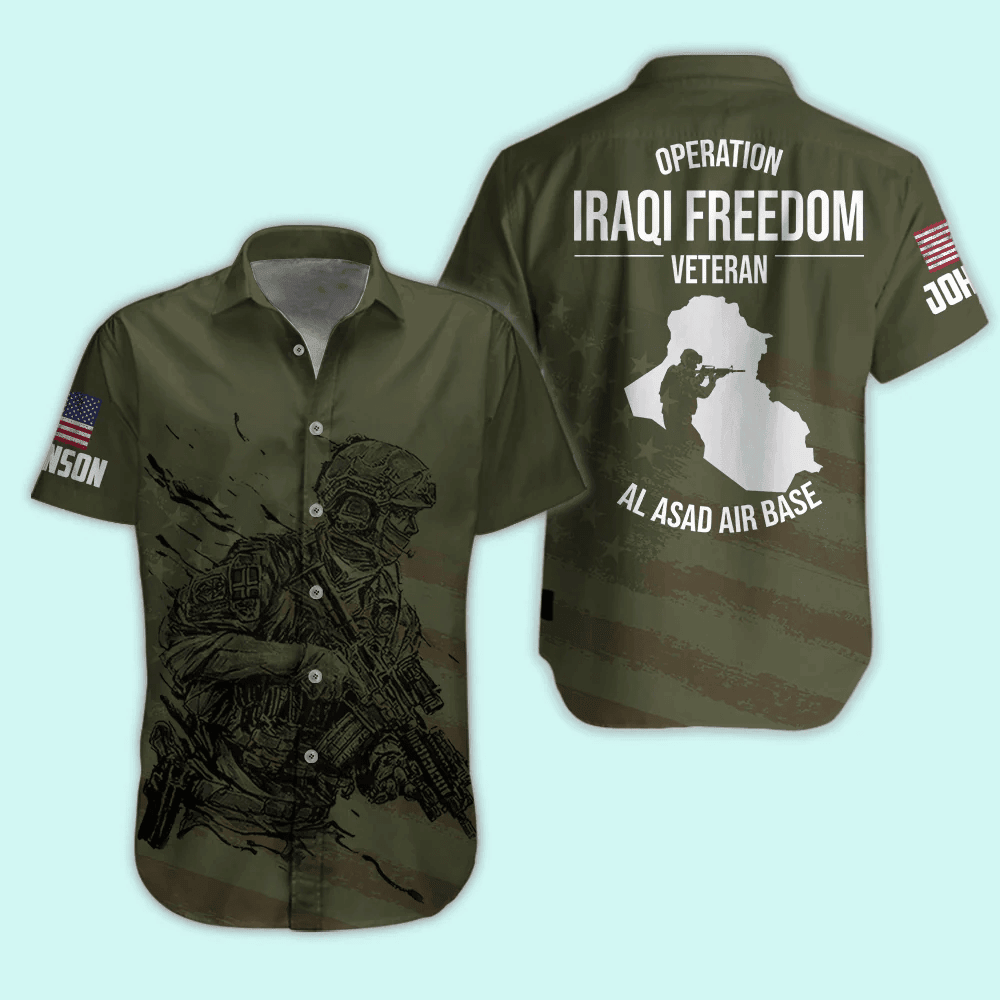 Veteran Custom Men Shirt Operation Iraqi Freedom Veteran Personalized Gift