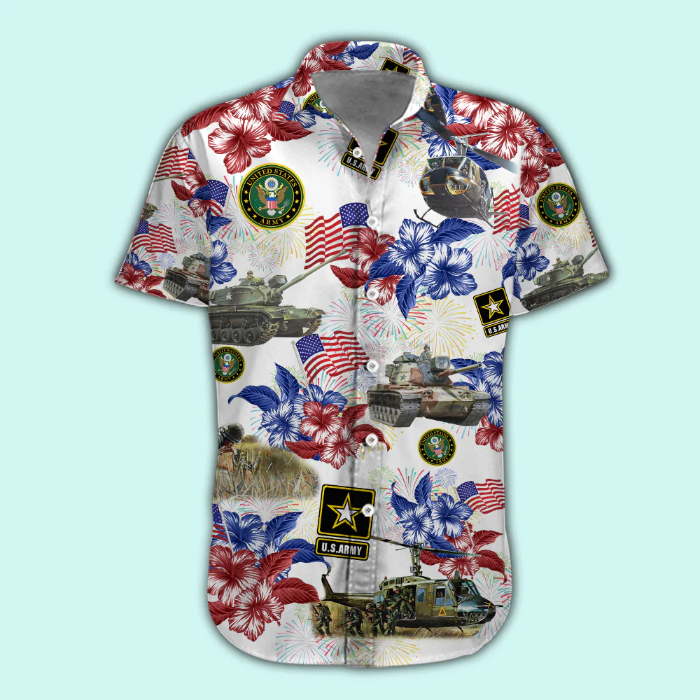Veteran Custom Men Shirt Happy Fourth Of July Hawaiian Shirt Personalized Gift