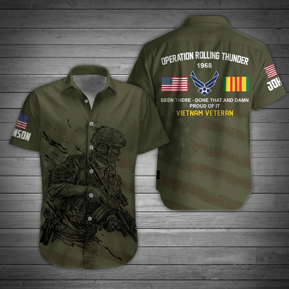 Veteran Hawaiian Shirt Custom Men Shirt Operation Rolling Thunder Personalized Gift