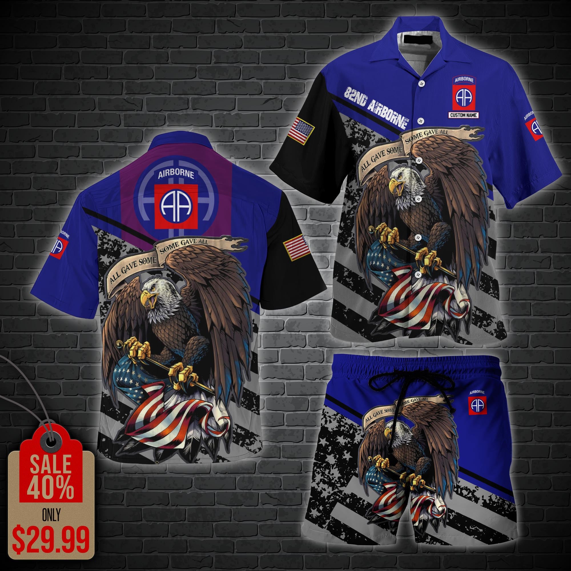 82Nd Airborne Military Hawaii Shirt, Men Shorts Custom Veteran Shirt