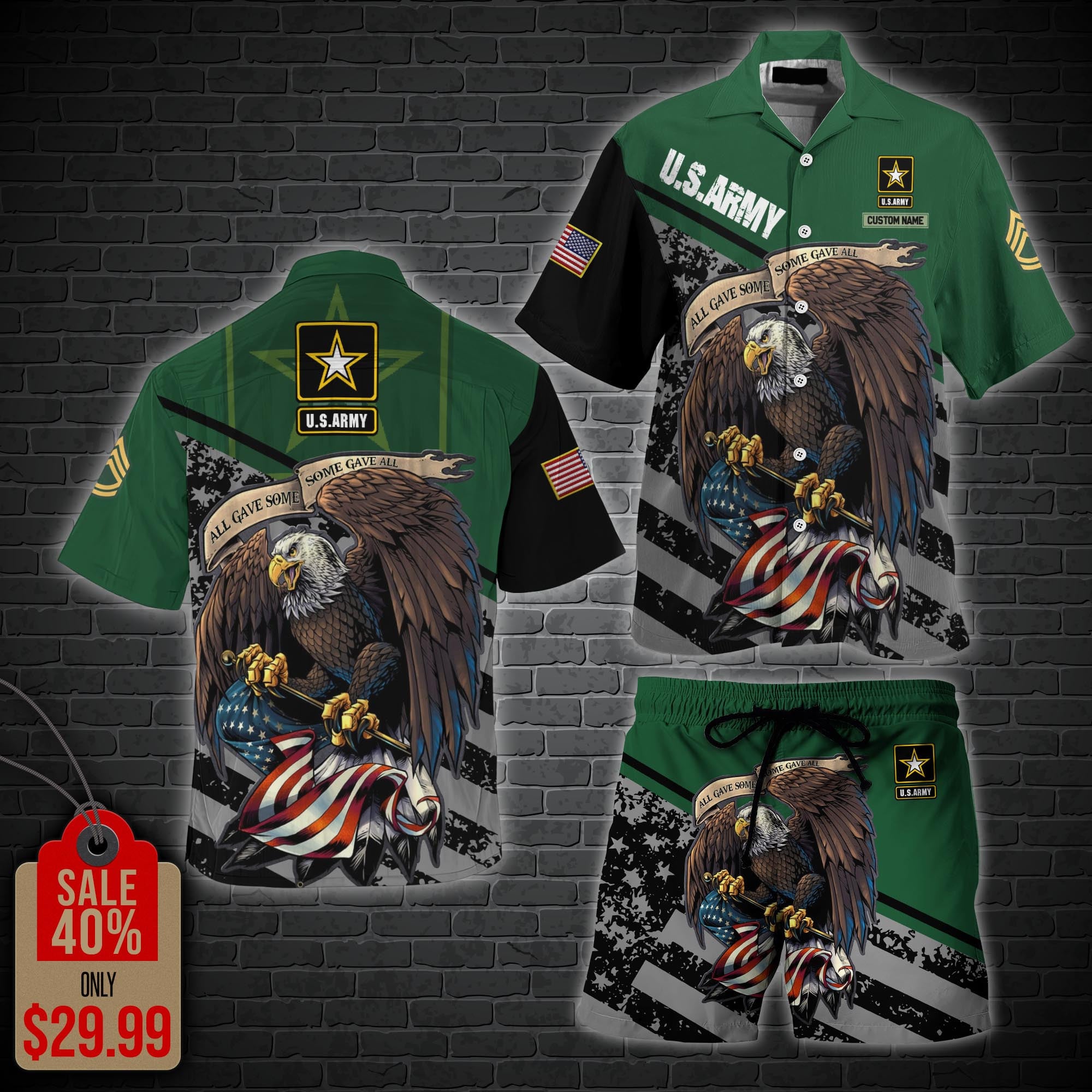 Us Army Military Hawaii Shirt, Men Shorts Custom Veteran Shirt