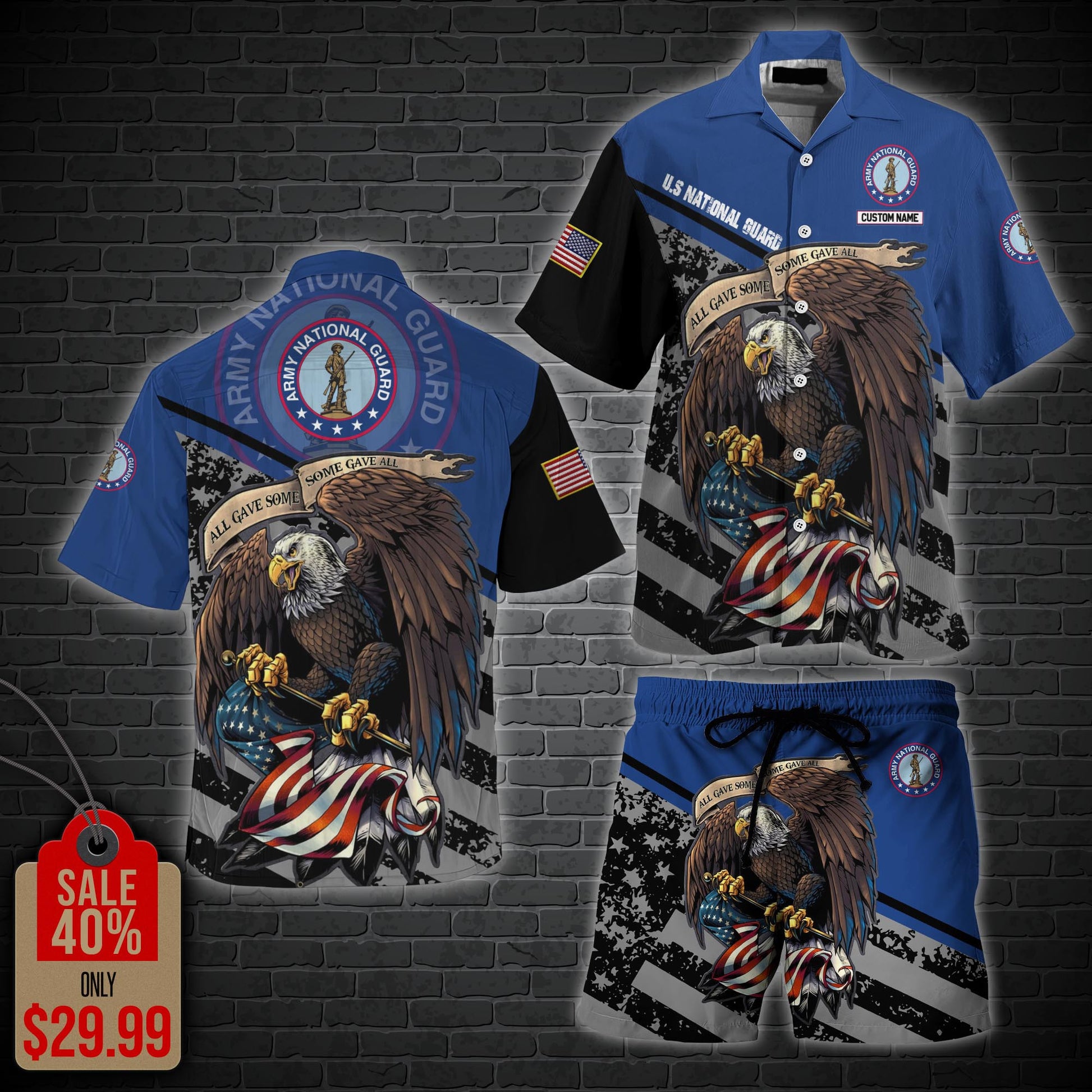 Us National Guard Military Hawaii Shirt, Men Shorts Custom Veteran Shirt
