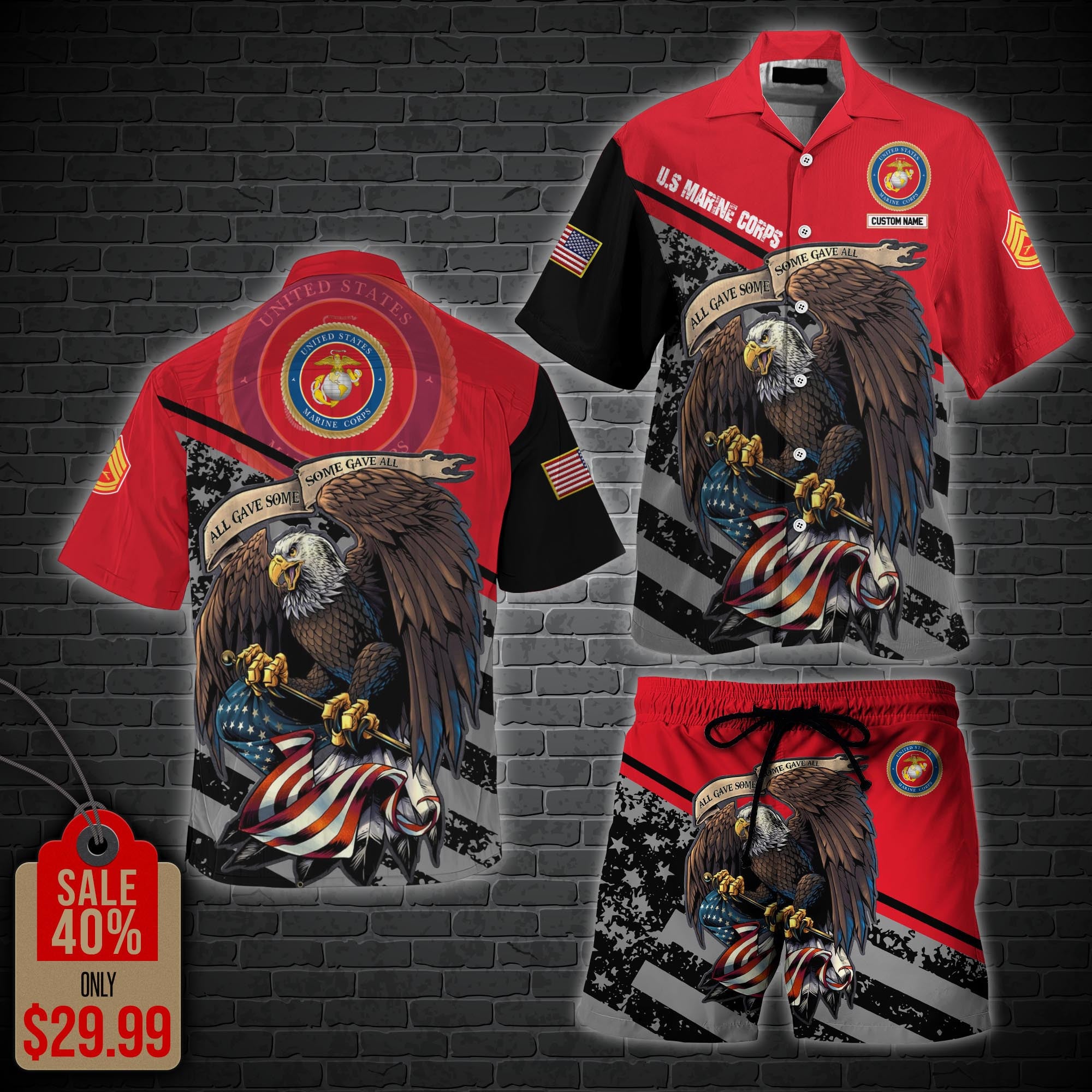 Us Marine Corps Military Hawaii Shirt, Men Shorts Custom Veteran Shirt