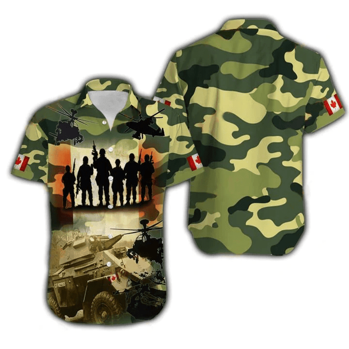 Canadian Army Veteran Soldier Military Hawaii Shirt