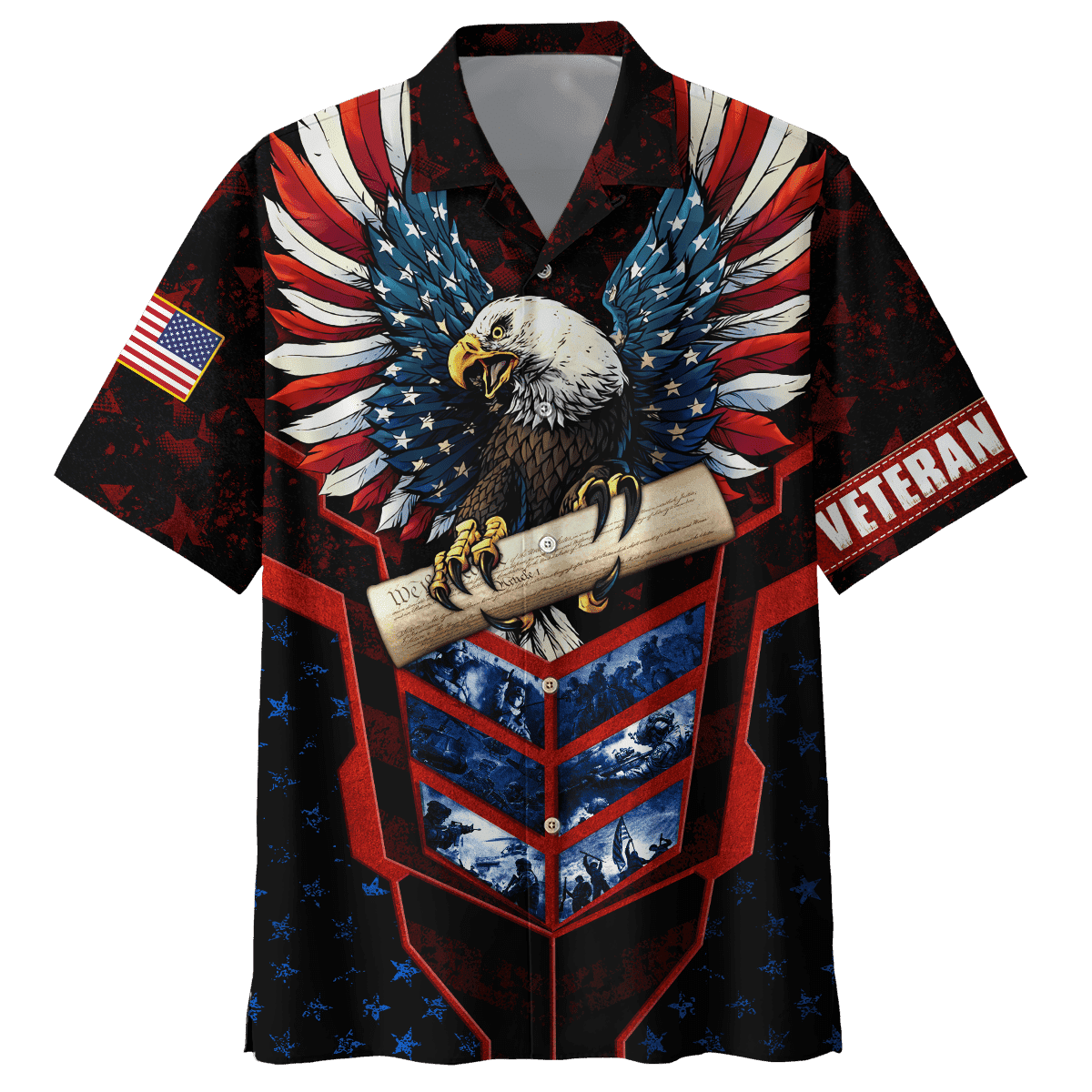 Us Veteran - We The People With Bald Eagle And American Flag Unisex Hawaii Shirts