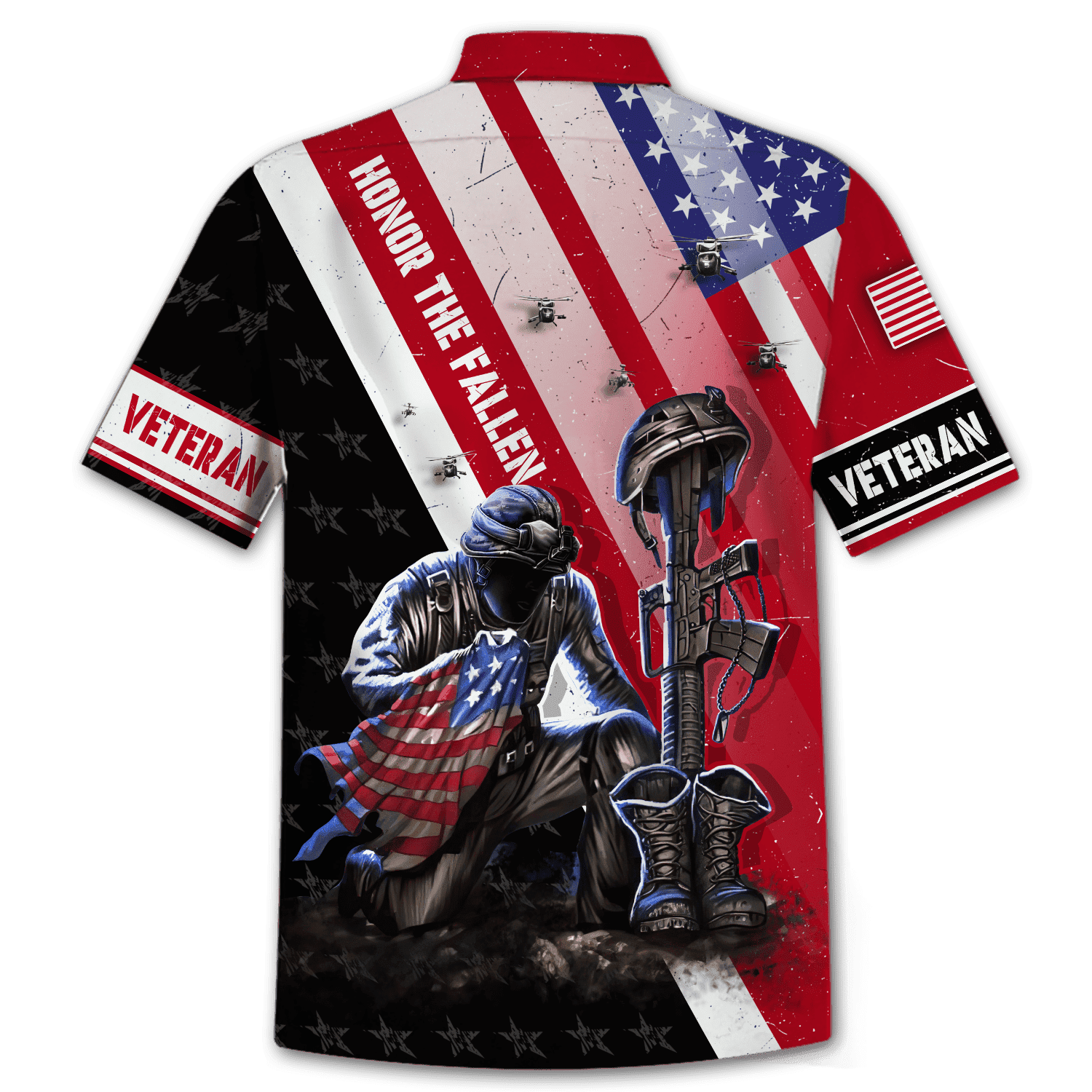 US Veteran Honor The Fallen - Hawaiian Shirt With Pocket, Retirement Gift Idea For Him