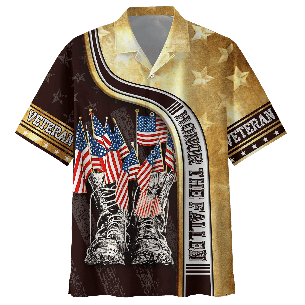 Honor The Fallen - Veteran US Military Hawaiian Shirt With Pocket