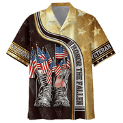 Honor The Fallen - Veteran US Military Hawaiian Shirt With Pocket