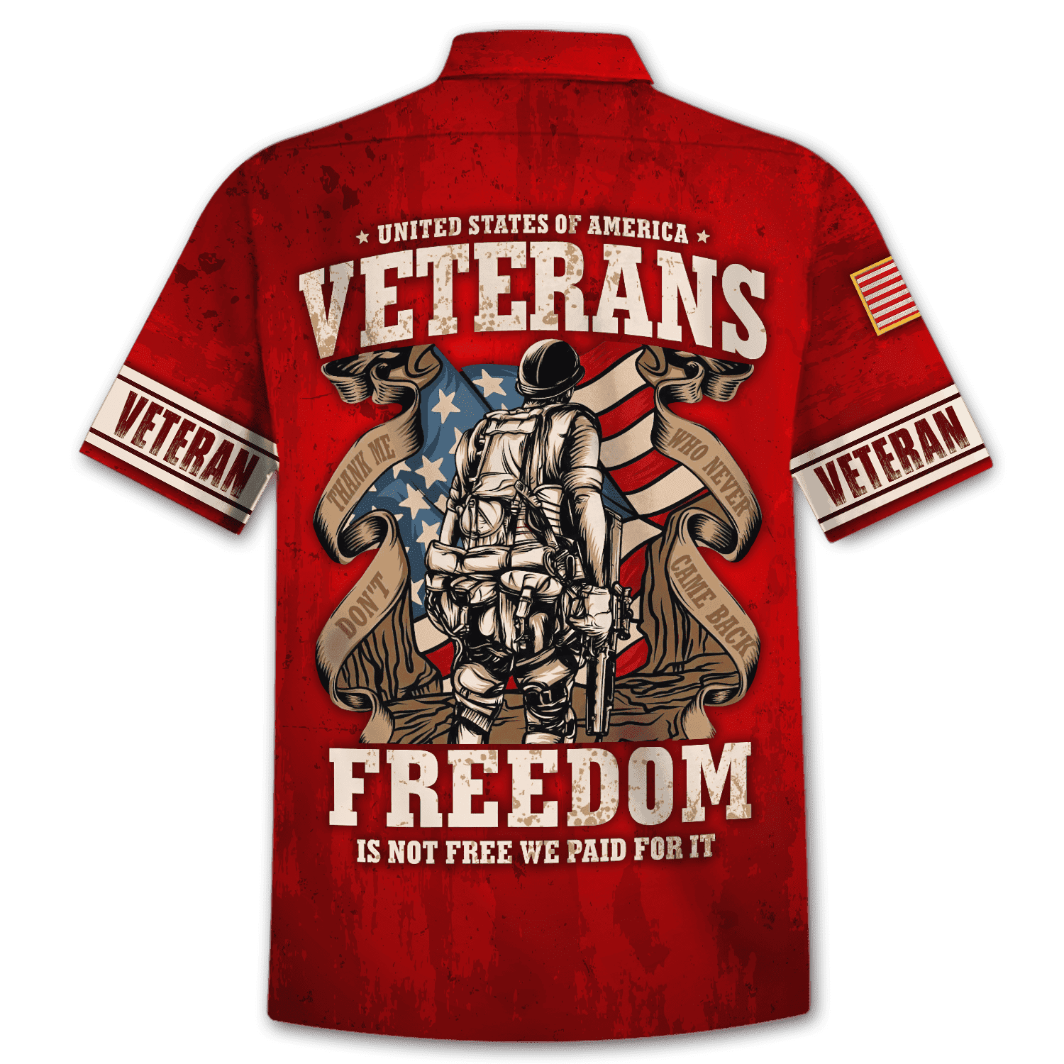 US Veteran - Freedom Is Not Free - Hawaiian Shirt With Pocket
