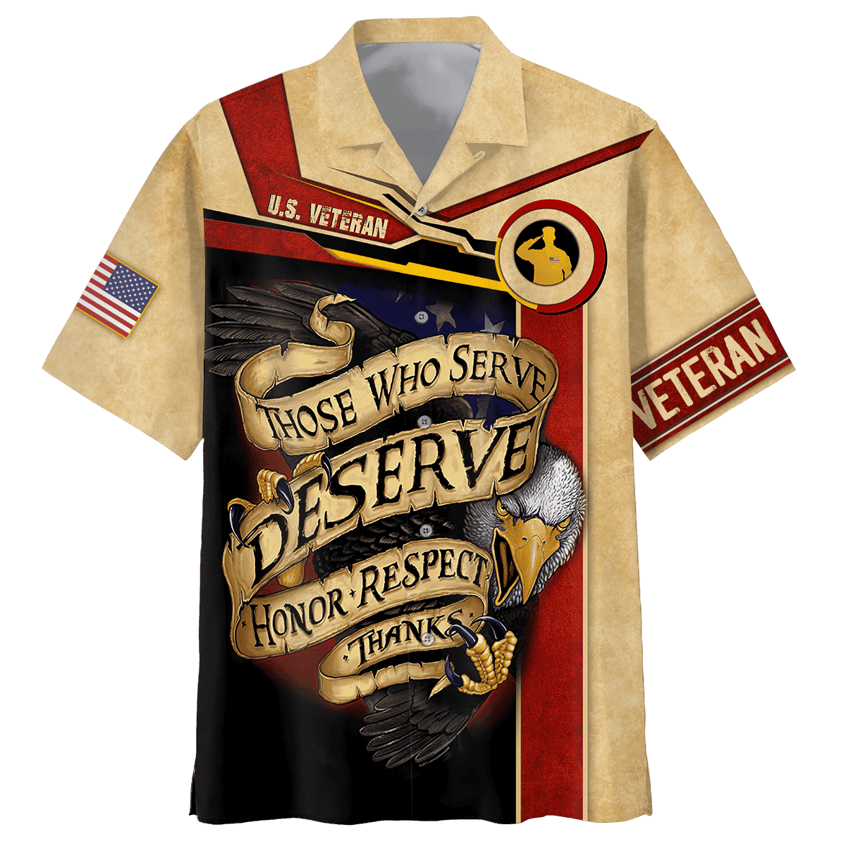 Those Who Serve Deserve Honor Respect Thanks - Hawaiian Shirt With Pocket