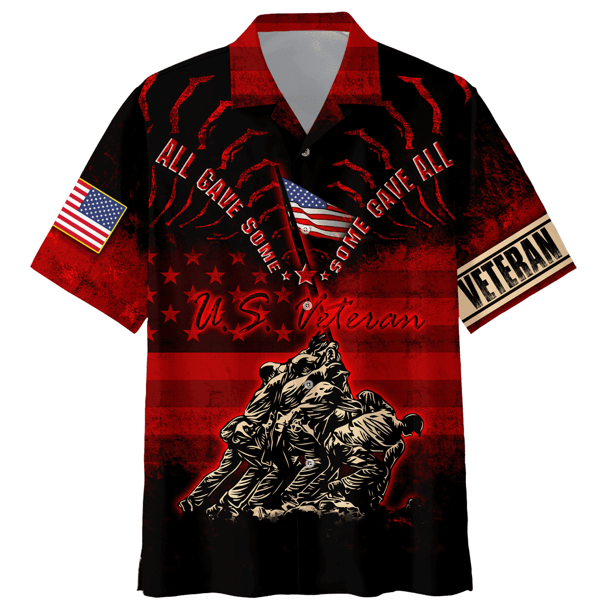 US Veteran - All Gave Some Some Gave All - Hawaiian Shirt With Pocket