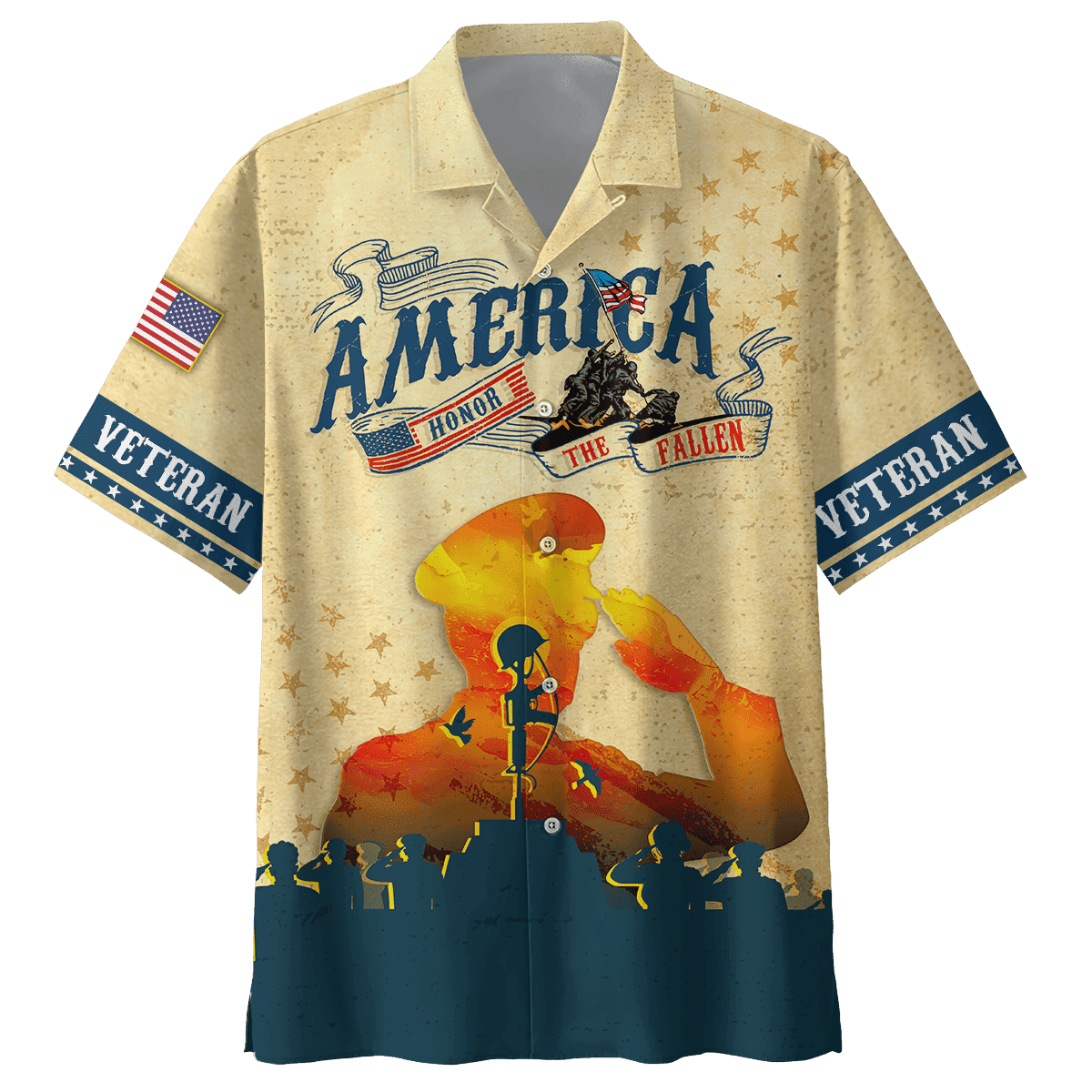 Honor The Fallen - American Military Soldier Veteran Hawaiian Shirt With Pocket