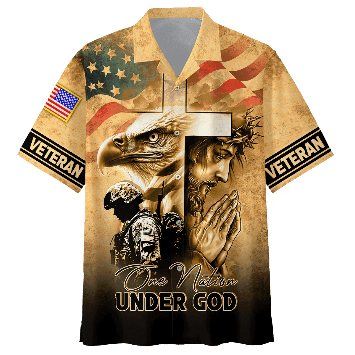 US Veteran - One Nation Under God - Hawaiian Shirt With Pocket