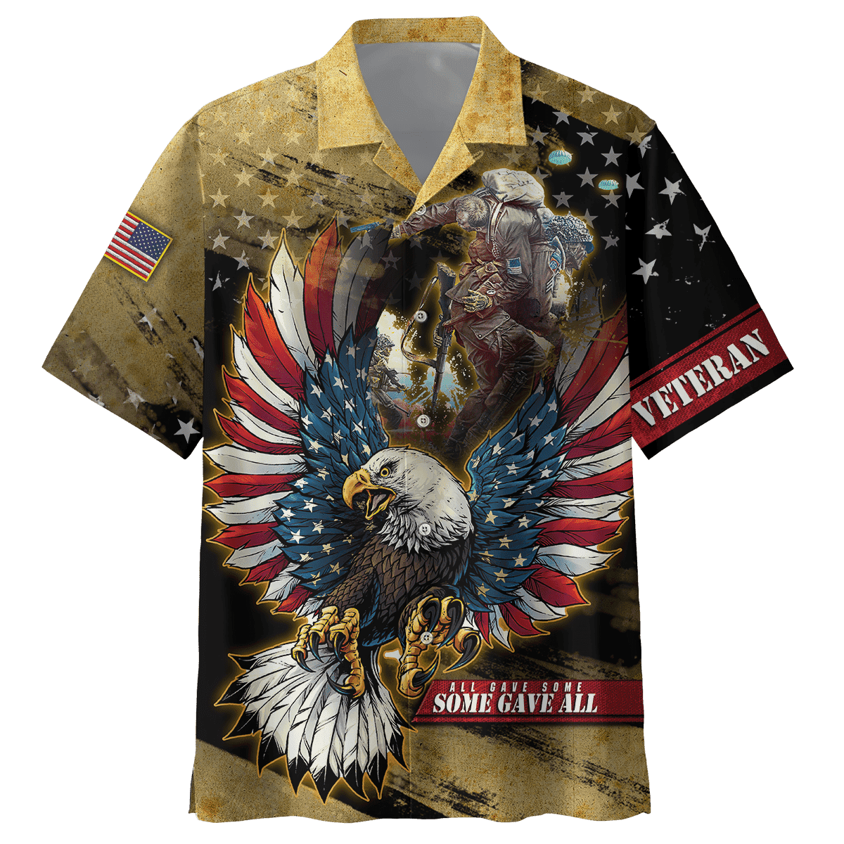 All Gave Some Some Gave All - US VeteranEagle Hawaiian Shirt With Pocket