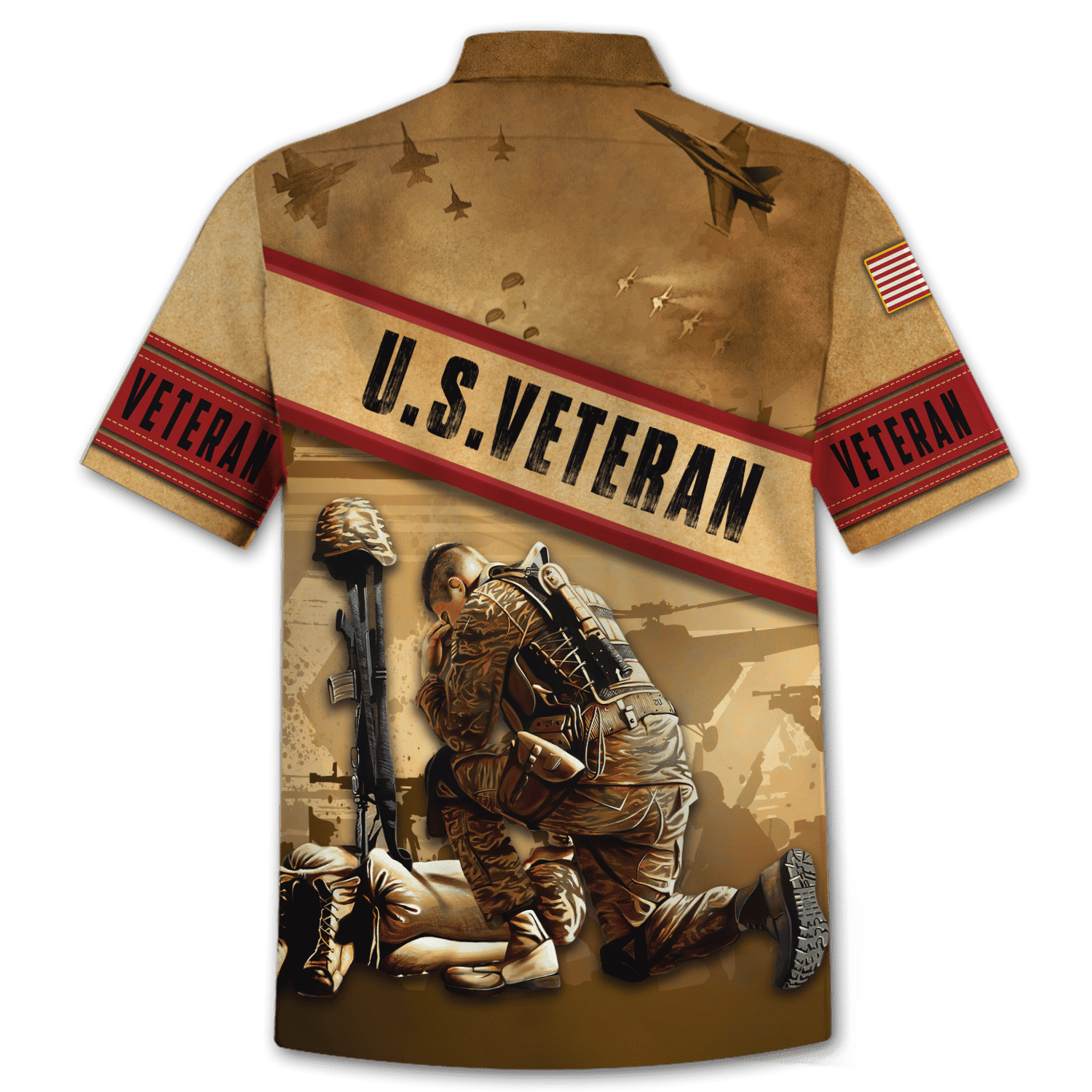 US Veteran - Honor The Fallen 3D All Over Printed Unisex Hawaii Shirt