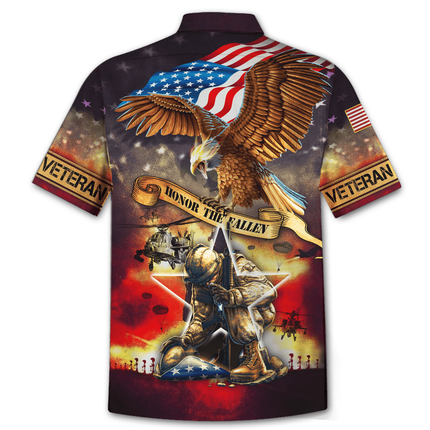 Honor The Fallen - Eagle U.S Veteran Unisex Hawaiian Shirt