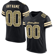Custom Black Camo Cream Mesh Football Jersey for Men and Women