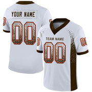 Custom White Brown Orange Drift Fashion Football Jersey for Men and Women