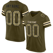 Custom Olive Camo Black Salute to Service Football Jersey for Men and Women