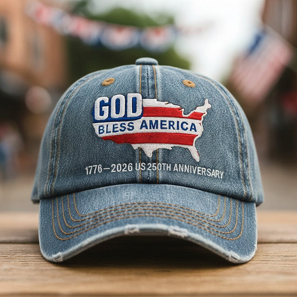 God Bless America Hat 1776 2026 US 250th Anniversary Ball Cap Great Ideas Item For Him