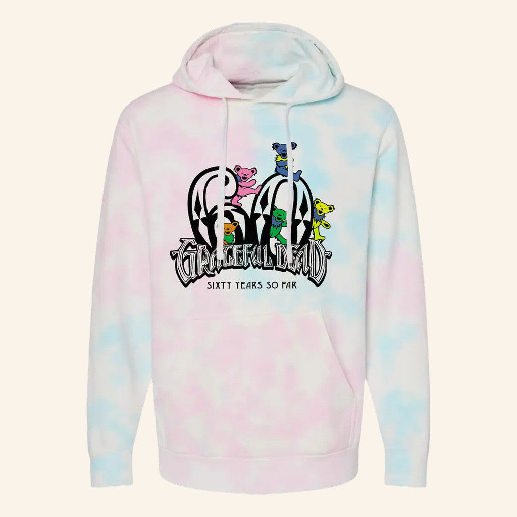 Grateful Dead Merch Diamond 60 Bears Tie Dye Hoodie Unique Gifts For Music Lovers - Thriftgiftshop