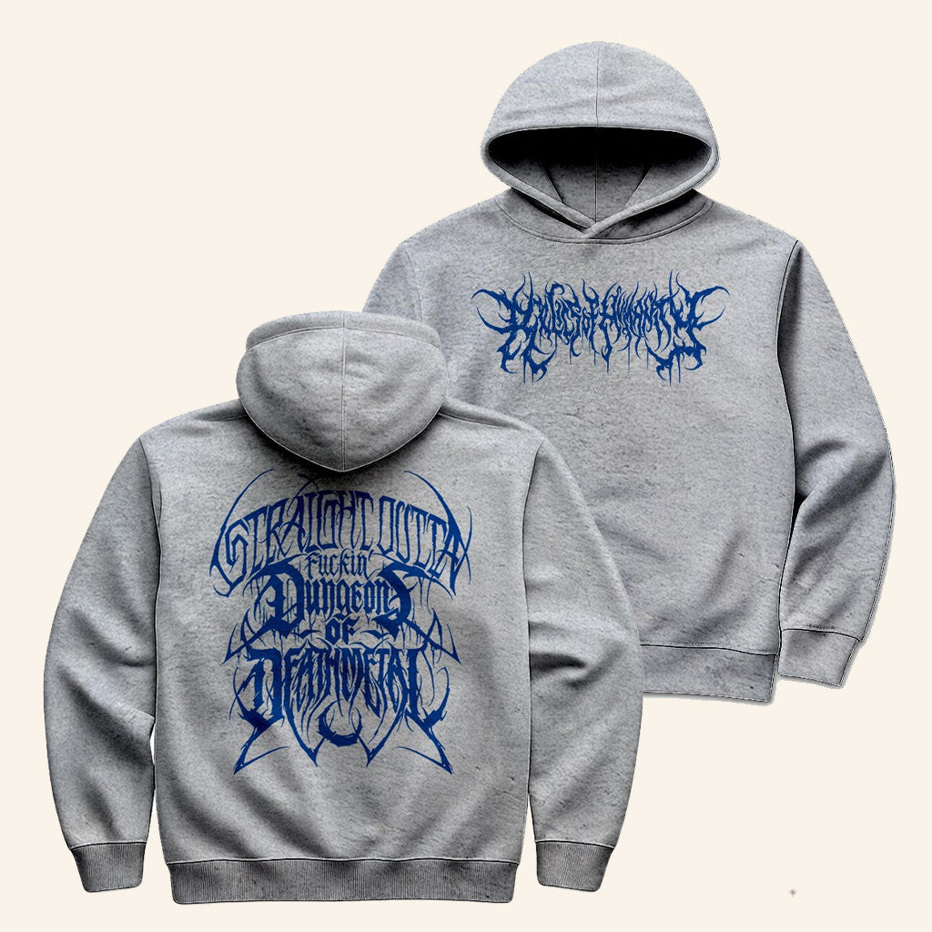 Grave Island Records Merch Relics Of Humanity Straight Outta Dungeons Of Death Metal Hoodie - Thriftgiftshop