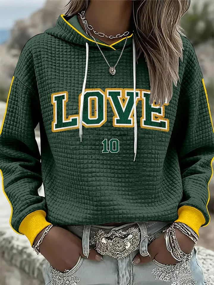 Green Bay Football Love Hoodie Green Bay Pride Merch Women's Game Day Hoodie Gifts For Sister - Thriftgiftshop