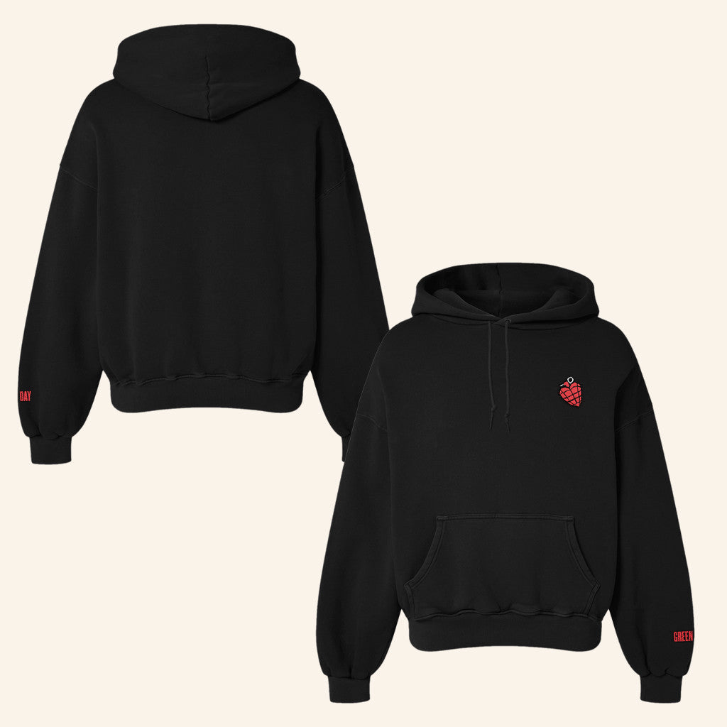 Green Day Merch Heart Grenade Hoodie Best Gifts For Rock Fans - Thriftgiftshop