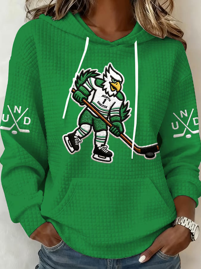 Green North Dakota Ice Hockey Hoodie Game Day Hoodie Gifts For Hockey Fans - Thriftgiftshop