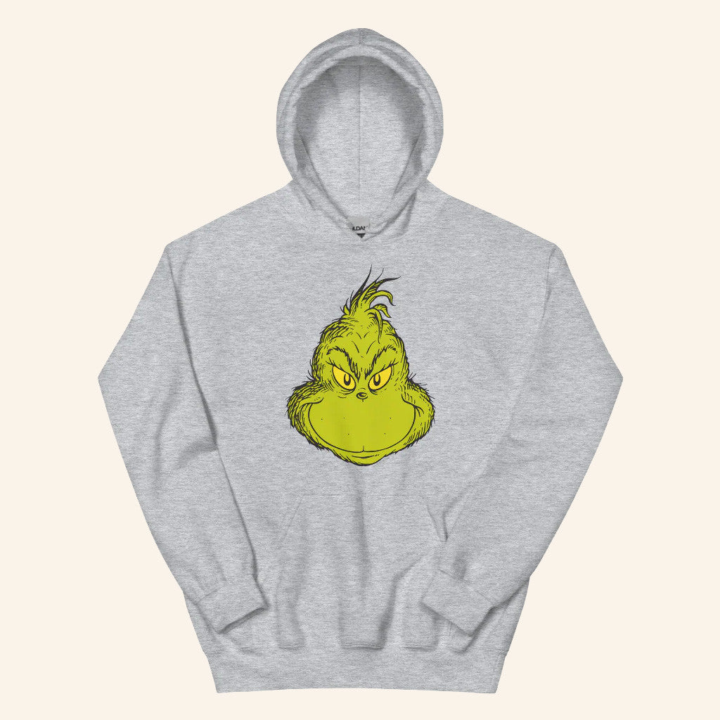 Grinch Merch The Grinch Face Hoodie Christmas Presents For Boyfriend - Thriftgiftshop