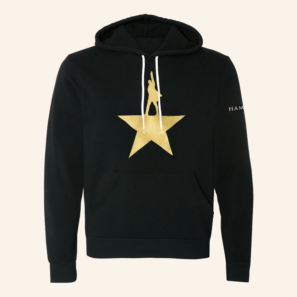 Hamilton Merch Gold Star Black Hoodie Unique Gifts For Music Lovers - Thriftgiftshop