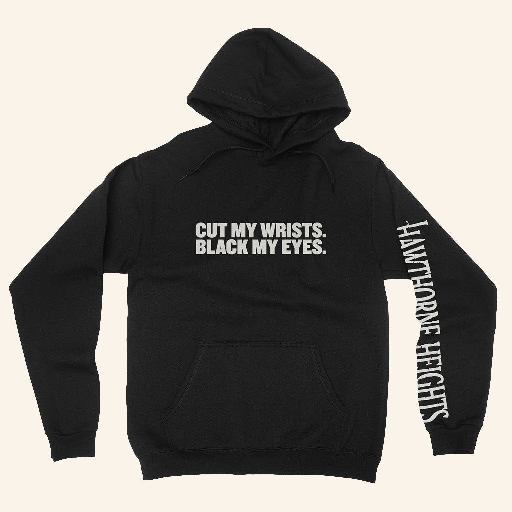 Hawthorne Heights Merch Cut My Wrists Black My Eyes 20th Anniversary Hawthorne Heights Hoodie - Thriftgiftshop