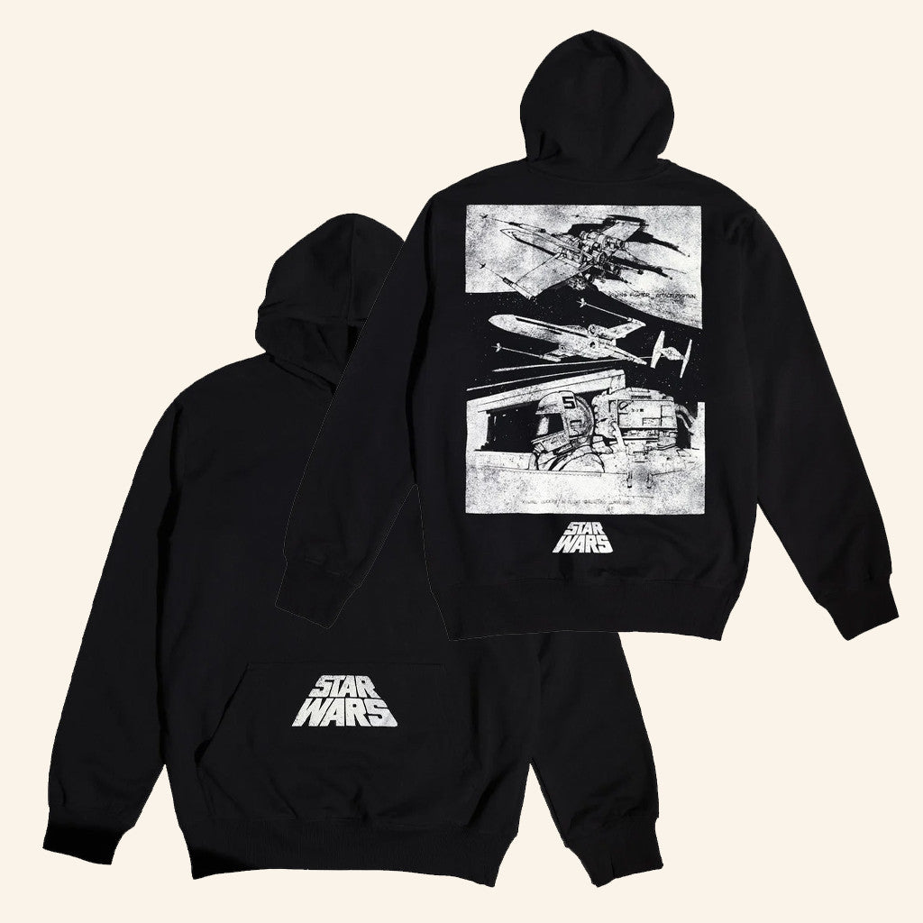 Heroes Villains Merch Star Wars Story Board Collage Hoodie Birthday Presents For Boyfriend - Thriftgiftshop