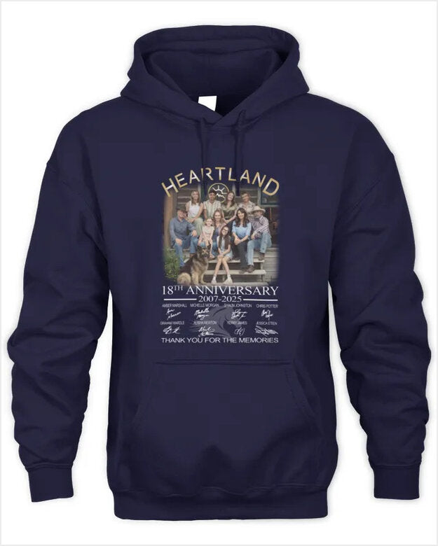 Hoodie Heartland 18Th Anniversary 2007-2025 Signatures Thank You For The Memories Hoodie Gifts For Besties - Thriftgiftshop