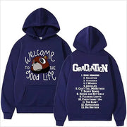 Hoodie Rapper Kanye West Song Good Life Print Gifts For Friends Merch Clothing - Thriftgiftshop