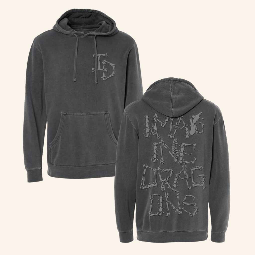 Imagine Dragons Merch Bones Letter Hoodie Unique Gifts For Music Lovers - Thriftgiftshop