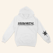 Immortal Disfigurement Merch Logo White Hoodie Music Lover Gift Ideas For Him - Thriftgiftshop