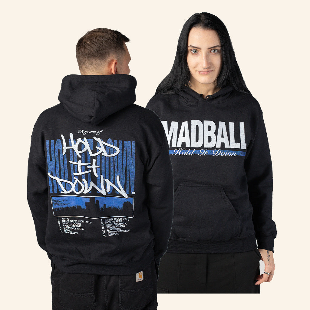 Impericon Merch Madball Hold It Down Tracklist 25 Years Anniversary Hoodie Gifts For Music Fans - Thriftgiftshop