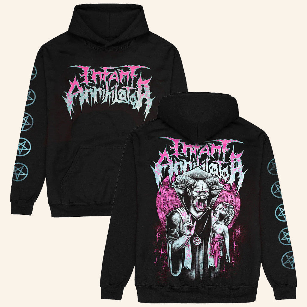 Infant Annihilator Merch Demon Hoodie Black Music Gift Ideas For Guys - Thriftgiftshop
