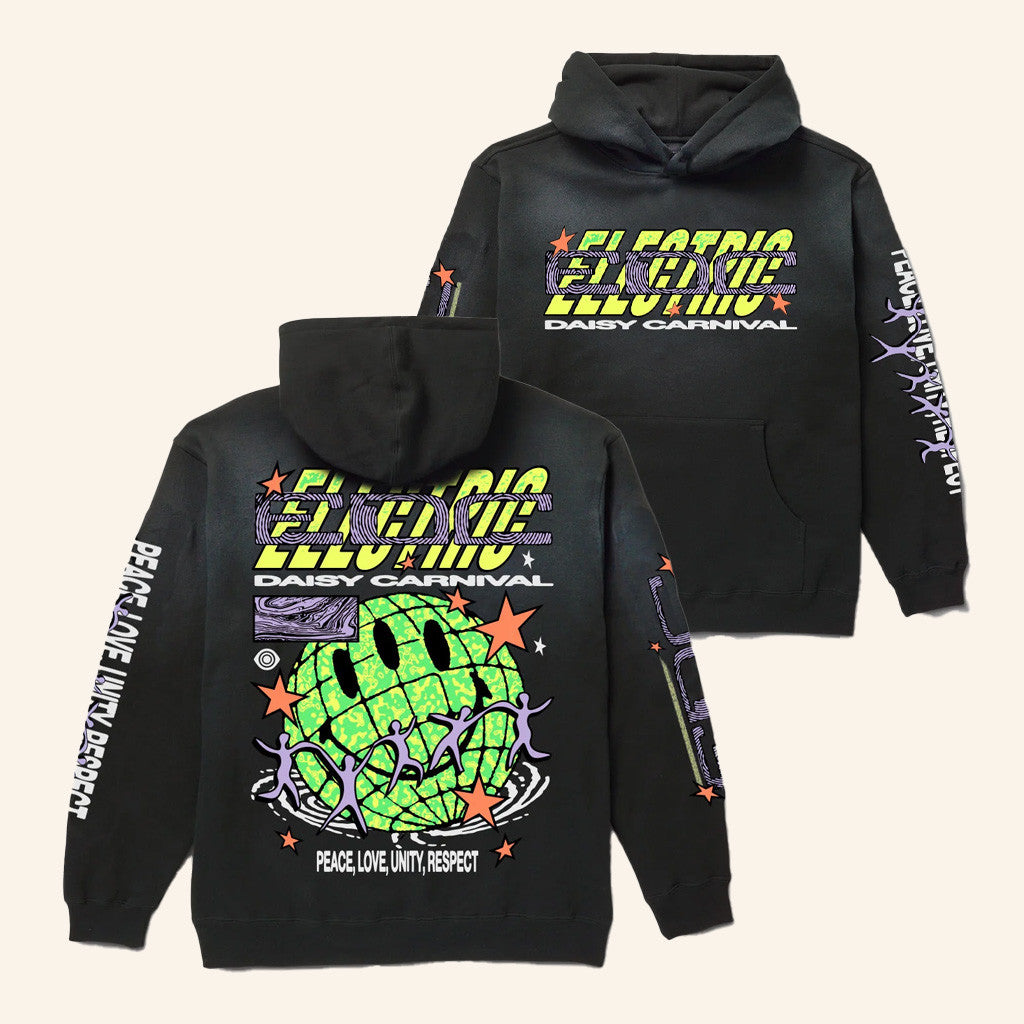 Insomniac Merch Electric Smile Globe Hoodie Christmas Present Ideas For Boyfriend - Thriftgiftshop