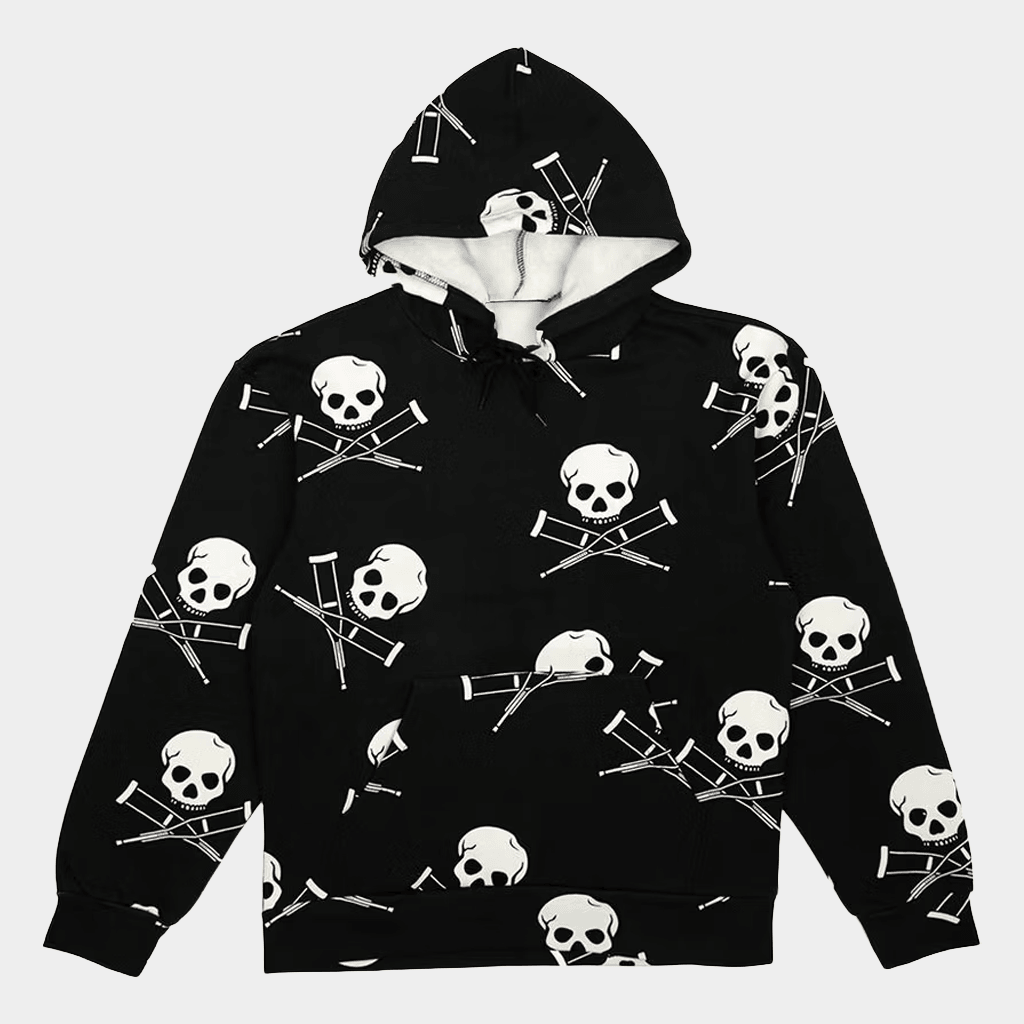 Jackass Merch Jackass Skull And Crutches Hoodie Unique Gifts For Him - Thriftgiftshop