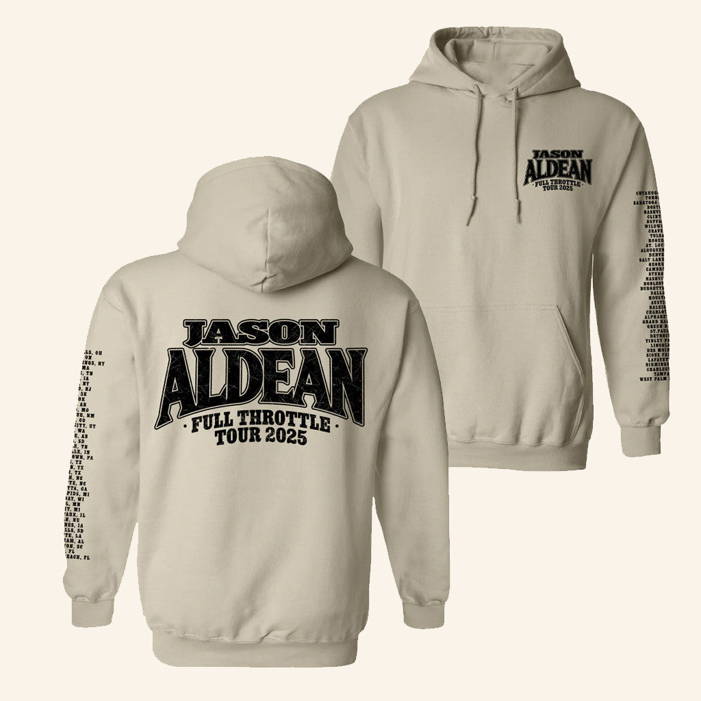 Jason Aldean Merch Full Throttle Tour 2025 Hoodie Presents For Music Lovers - Thriftgiftshop