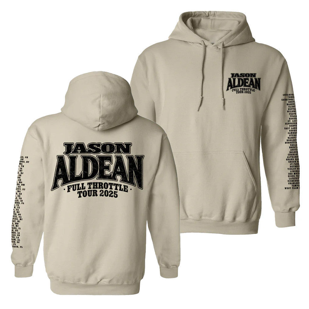 Jason Aldean Merch Tour 2025 Full Throttle Tour Hoodie Gifts For Music Lovers - Thriftgiftshop