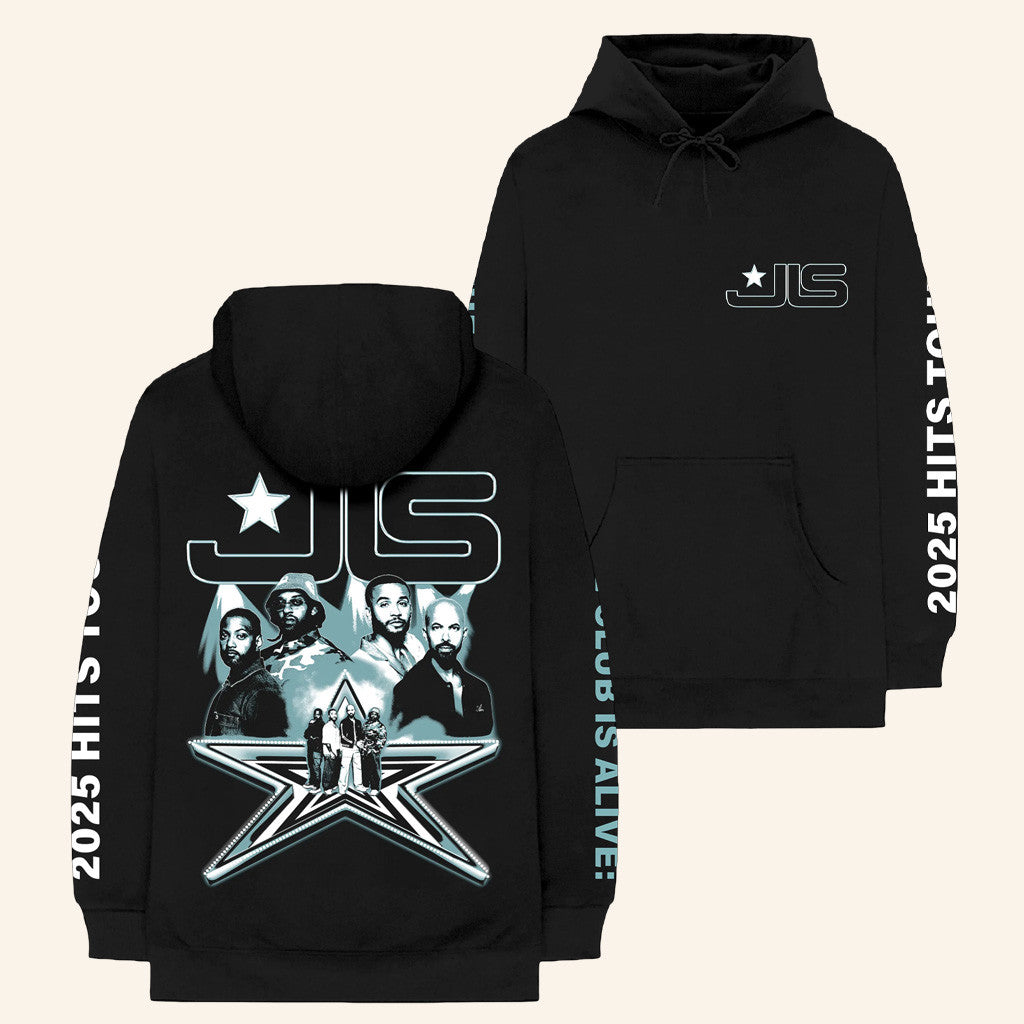 JBL Merch JLS Stage Photo Black Hoodie Christmas Presents For Him - Thriftgiftshop