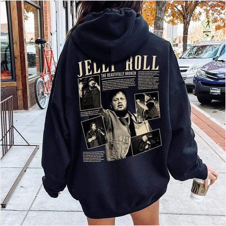Jelly Roll Hoodie Retro Jelly Roll Gifts For BFF Trendy Merch (2) - Thriftgiftshop