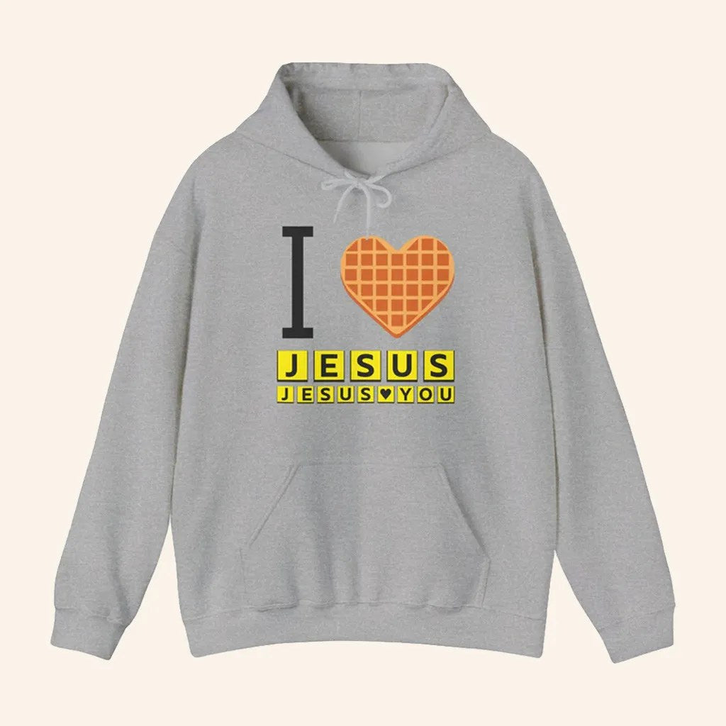 Jesus In The Street Merch I Love Jesus Jesus Loves You Waffle Hoodie Gifts For Girlfriend - Thriftgiftshop