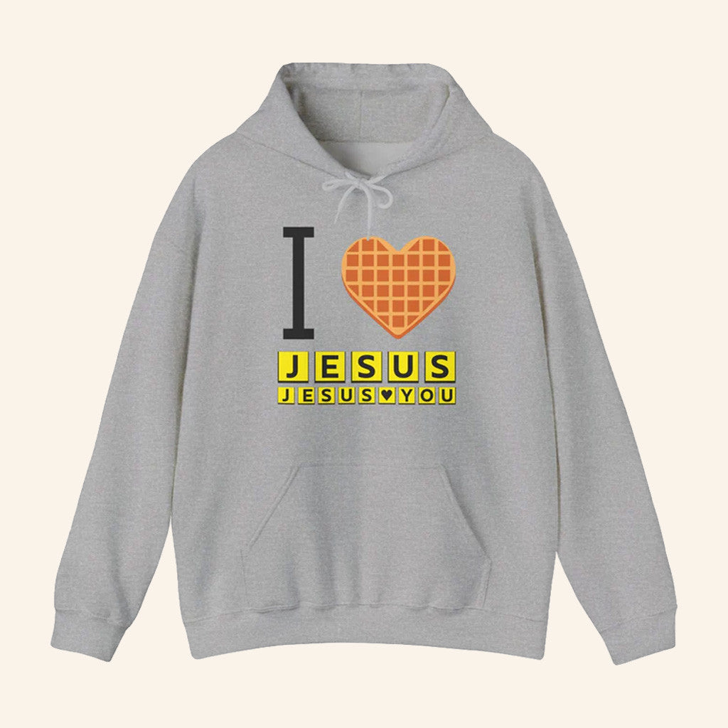 Jesus In The Street Merch I Love Jesus Jesus Loves You Waffle Hoodie Gifts For Girlfriend - Thriftgiftshop