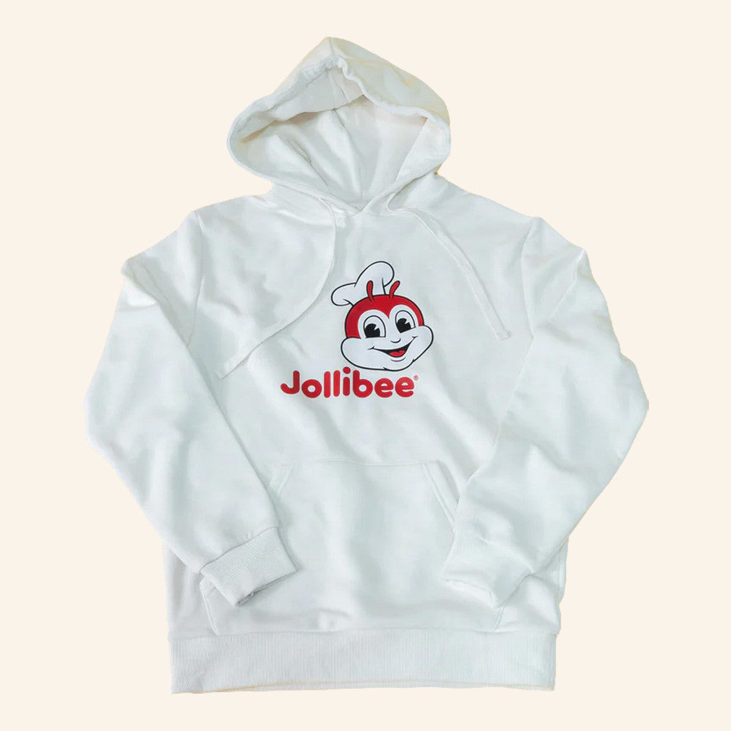 Jollibee Merch Jollibee Logo White Hoodie Cool Gifts For Besties - Thriftgiftshop
